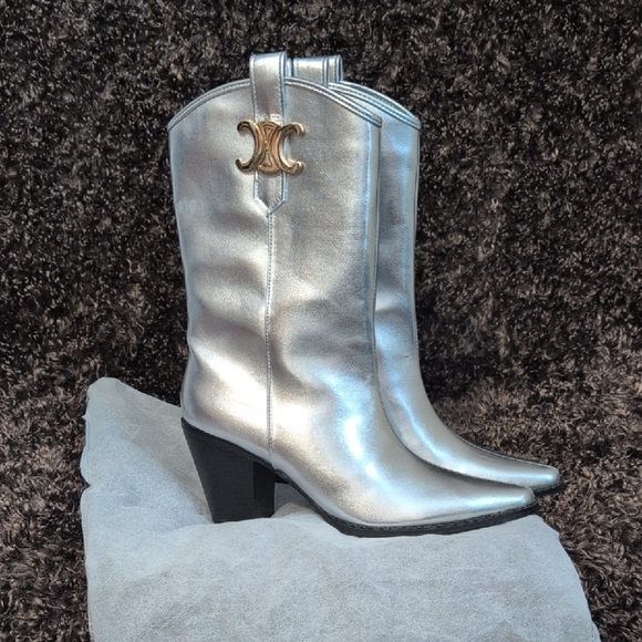 Lemonade Shoes - Celestial Silver Heeled Boots